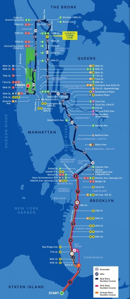 New York City Marathon Course Map Watch Athletics